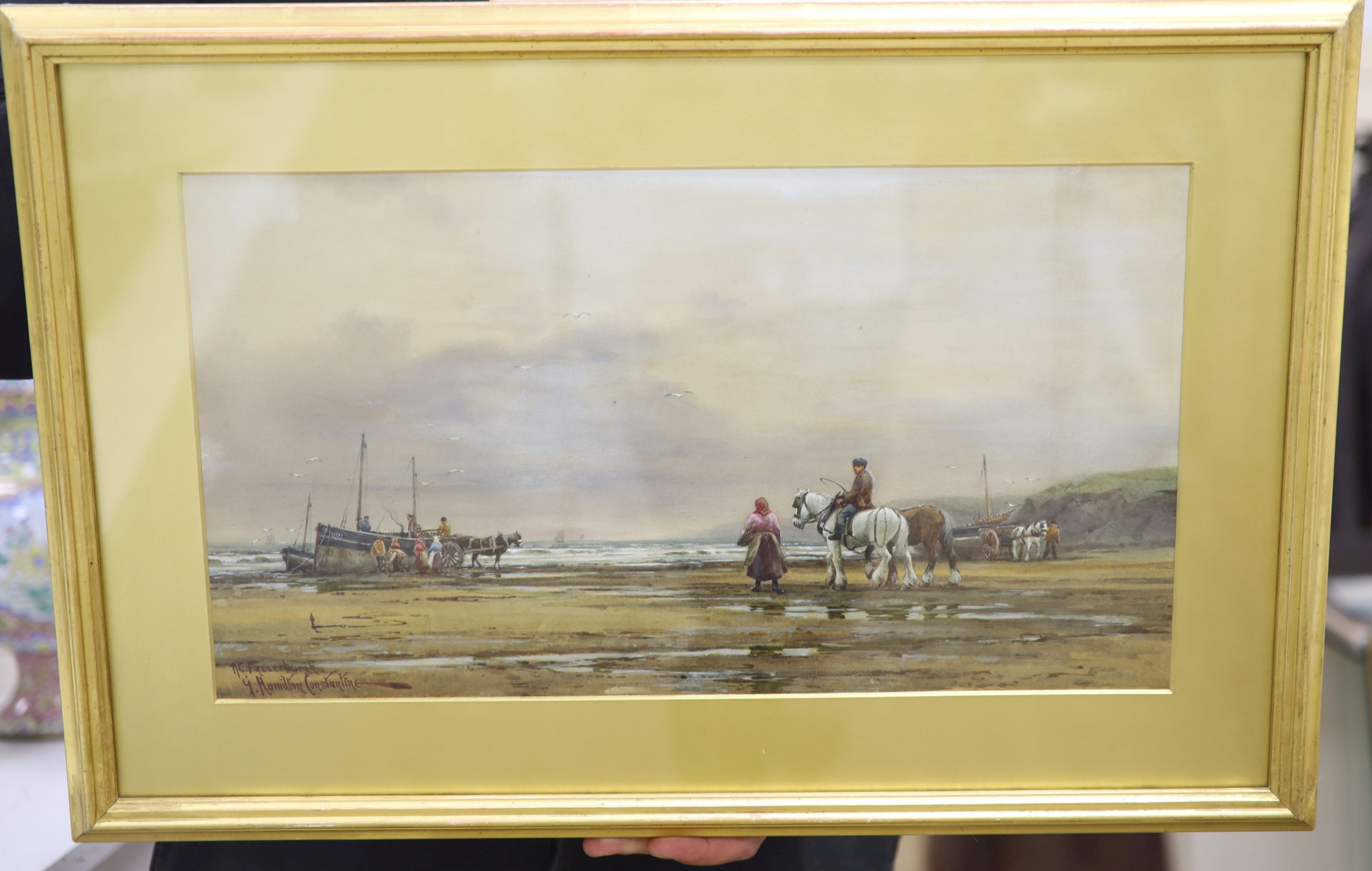 George Hamilton Constantine (1878-1967), watercolour, Fraserburgh, signed, 25 x 45.5cm.